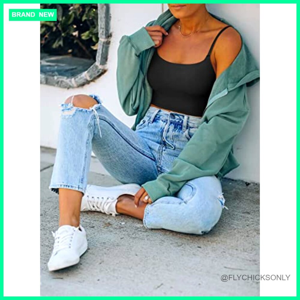 Seamless Adjustable Spaghetti Strap Camisole Crop… - image 3